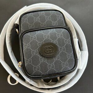 Gucci Gray Monogram Messenger Bag